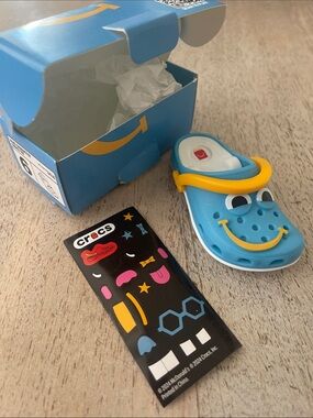 CROCS Blue Clog Charm with Yellow Strap and Smiley Face Mc Donald’s collection